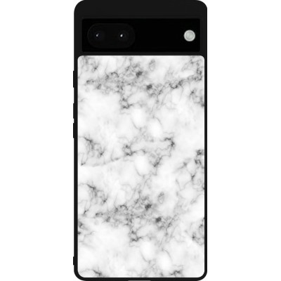 Coque Google Pixel 6a - Silicone rigide noir Marble 01