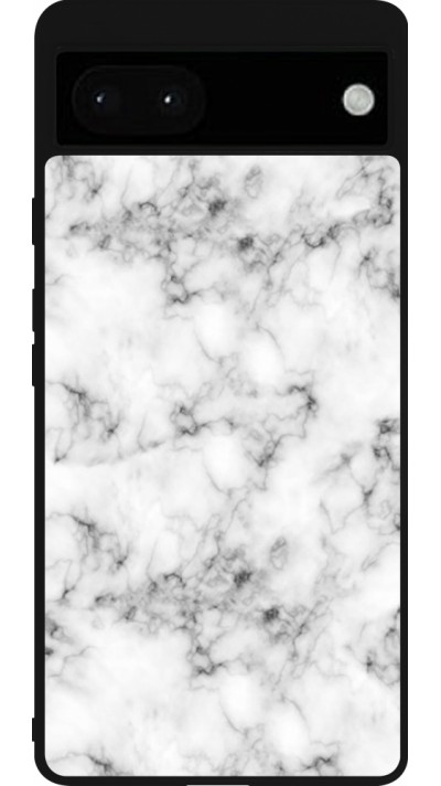 Coque Google Pixel 6a - Silicone rigide noir Marble 01