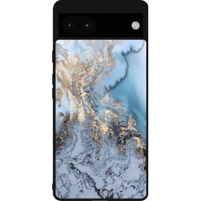 Coque Google Pixel 6a - Silicone rigide noir Marble 04