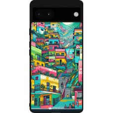 Google Pixel 6a Case Hülle - Silikon schwarz Medellin Comuna 13 Kunst