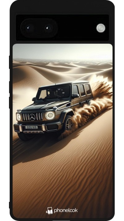 Coque Google Pixel 6a - Silicone rigide noir Mercedes G Drift Desert