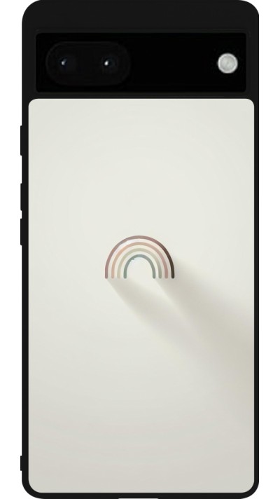 Coque Google Pixel 6a - Silicone rigide noir Mini Rainbow Minimal