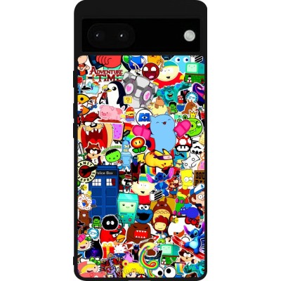 Coque Google Pixel 6a - Silicone rigide noir Mixed cartoons