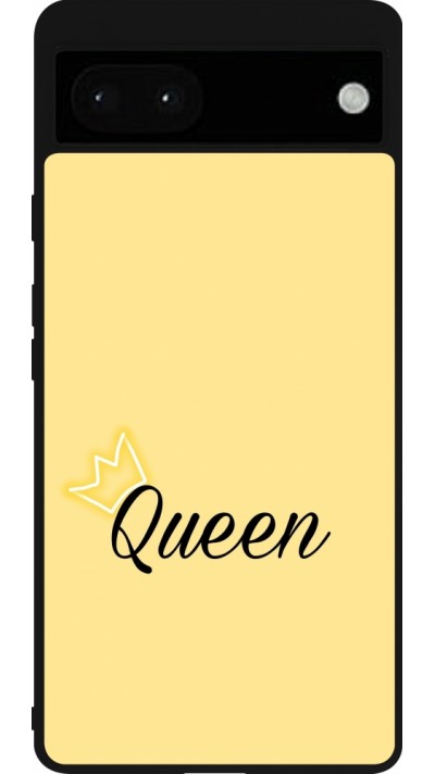 Coque Google Pixel 6a - Silicone rigide noir Mom 2024 Queen