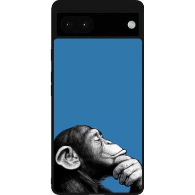 Coque Google Pixel 6a - Silicone rigide noir Monkey Pop Art