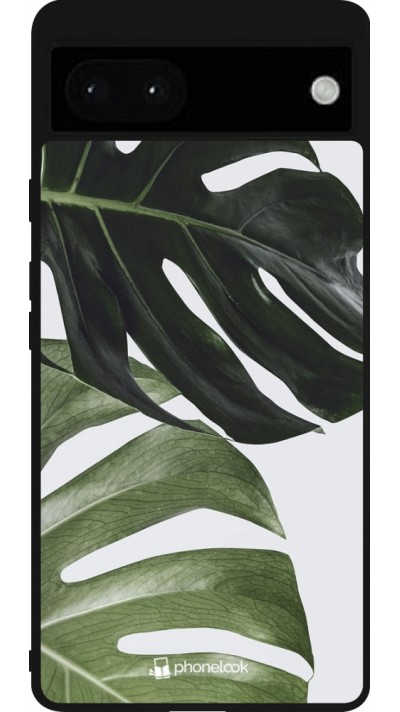 Coque Google Pixel 6a - Silicone rigide noir Monstera Plant