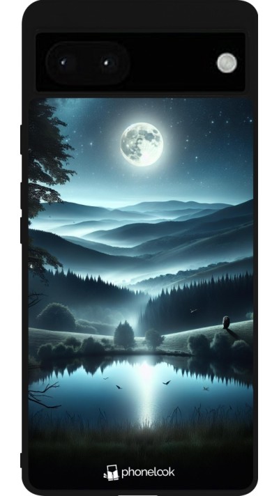 Coque Google Pixel 6a - Silicone rigide noir Night Sky View