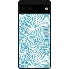 Coque Google Pixel 6a - Silicone rigide noir Ocean Waves