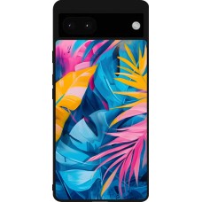 Coque Google Pixel 6a - Silicone rigide noir Palms Blue