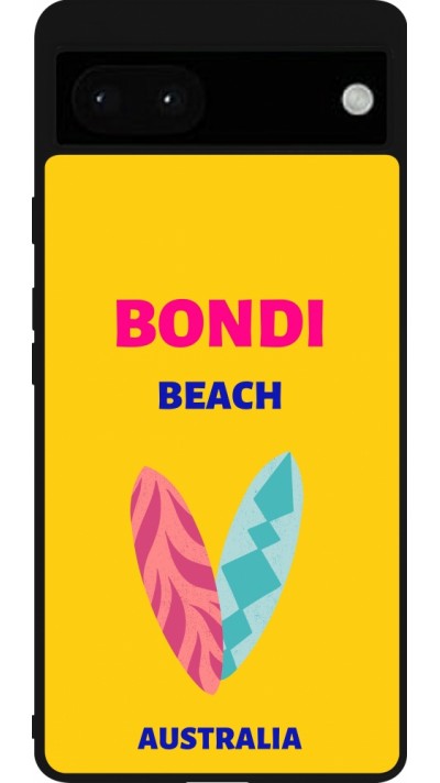 Coque Google Pixel 6a - Silicone rigide noir Pop Summer Destination Bondi