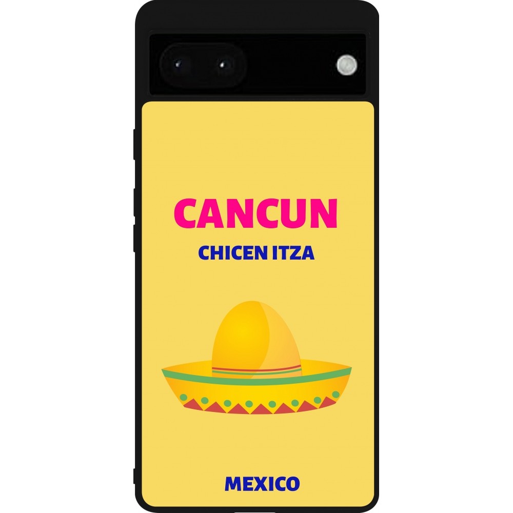 Google Pixel 6a Case Hülle - Silikon schwarz Pop Summer Destination Cancun