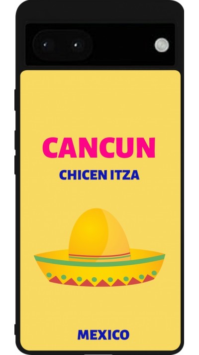 Coque Google Pixel 6a - Silicone rigide noir Pop Summer Destination Cancun