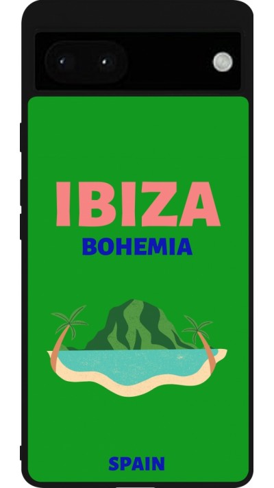 Coque Google Pixel 6a - Silicone rigide noir Pop Summer Destination Ibiza