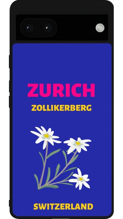 Coque Google Pixel 6a - Silicone rigide noir Pop Summer Destination Zurich