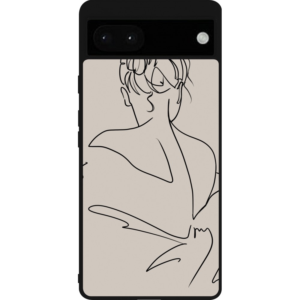 Coque Google Pixel 6a - Silicone rigide noir Salnikova 05