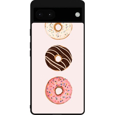 Coque Google Pixel 6a - Silicone rigide noir Spring 23 donuts