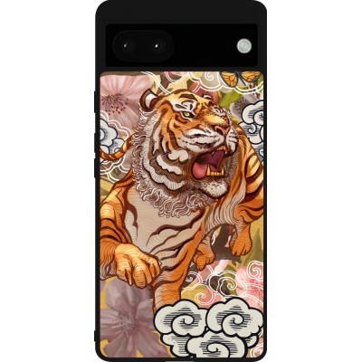 Coque Google Pixel 6a - Silicone rigide noir Spring 23 japanese tiger