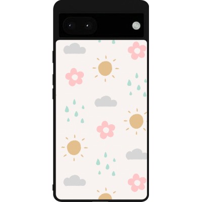 Coque Google Pixel 6a - Silicone rigide noir Spring 23 weather