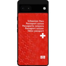 Coque Google Pixel 6a - Silicone rigide noir Swiss Passport