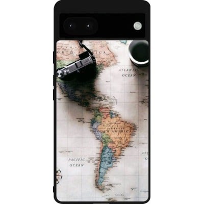 Coque Google Pixel 6a - Silicone rigide noir Travel 01