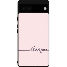 Coque Google Pixel 6a - Silicone rigide noir Valentine 2023 i love you writing