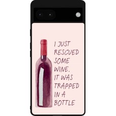 Google Pixel 6a Case Hülle - Silikon schwarz I just rescued some wine