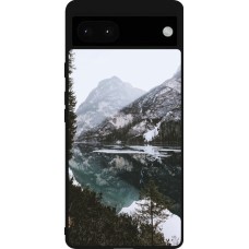 Coque Google Pixel 6a - Silicone rigide noir Winter 22 snowy mountain and lake