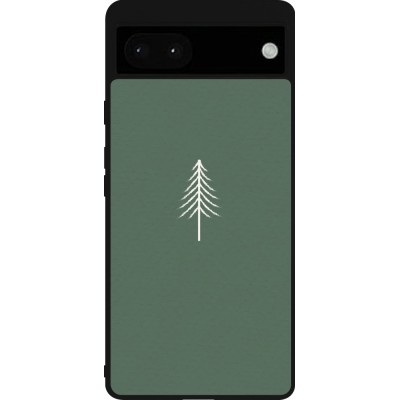 Coque Google Pixel 6a - Silicone rigide noir Christmas 22 minimalist tree