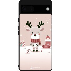 Coque Google Pixel 6a - Silicone rigide noir Noël 2023 Choupinette Renne