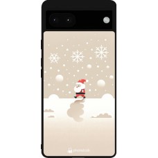 Coque Google Pixel 6a - Silicone rigide noir Noël 2023 Minimalist Santa