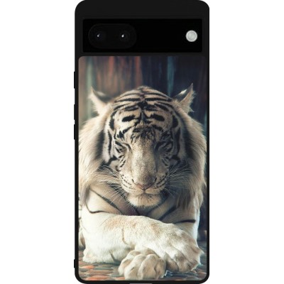 Coque Google Pixel 6a - Silicone rigide noir Zen Tiger