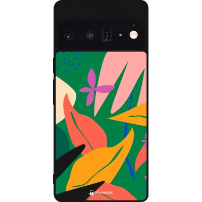 Coque Google Pixel 6 Pro - Silicone rigide noir Abstract Jungle