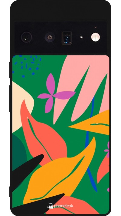 Coque Google Pixel 6 Pro - Silicone rigide noir Abstract Jungle