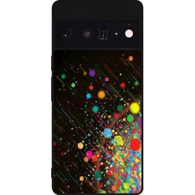 Coque Google Pixel 6 Pro - Silicone rigide noir Abstract Bubble Lines