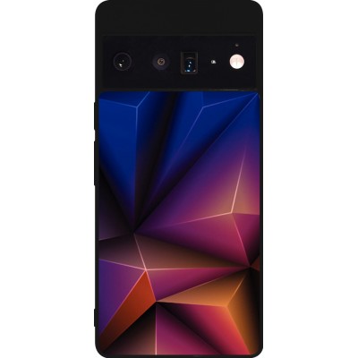 Coque Google Pixel 6 Pro - Silicone rigide noir Abstract Triangles 