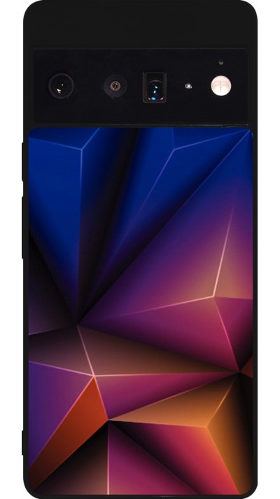 Coque Google Pixel 6 Pro - Silicone rigide noir Abstract Triangles 