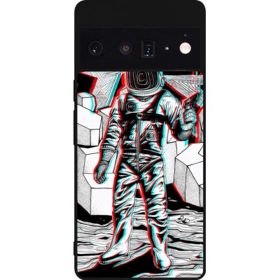 Coque Google Pixel 6 Pro - Silicone rigide noir Anaglyph Astronaut