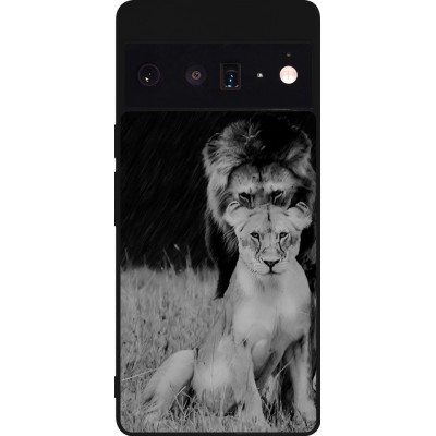 Coque Google Pixel 6 Pro - Silicone rigide noir Angry lions