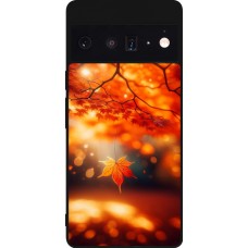 Google Pixel 6 Pro Case Hülle - Silikon schwarz Herbst Magisch Orange