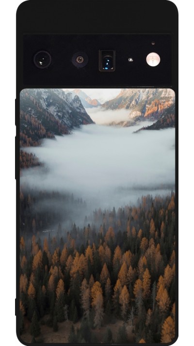 Coque Google Pixel 6 Pro - Silicone rigide noir Autumn 22 forest lanscape