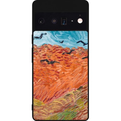 Coque Google Pixel 6 Pro - Silicone rigide noir Autumn 22 Van Gogh style