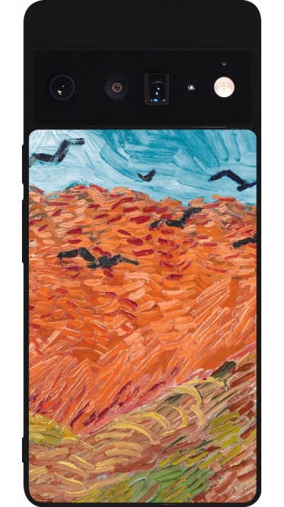 Coque Google Pixel 6 Pro - Silicone rigide noir Autumn 22 Van Gogh style