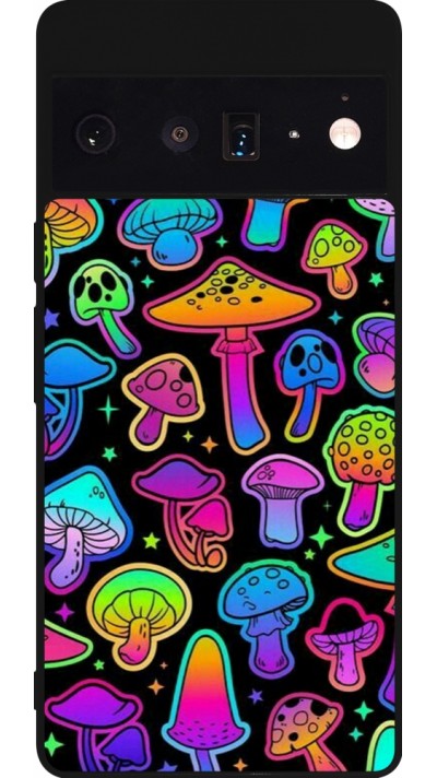 Coque Google Pixel 6 Pro - Silicone rigide noir Autumn 2024 magic mushrooms