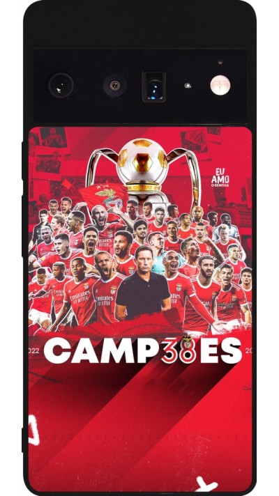 Coque Google Pixel 6 Pro - Silicone rigide noir Benfica Campeoes 2023