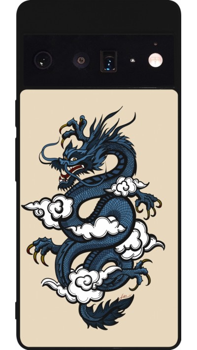 Coque Google Pixel 6 Pro - Silicone rigide noir Blue Dragon Tattoo