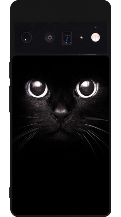 Coque Google Pixel 6 Pro - Silicone rigide noir Cat eyes