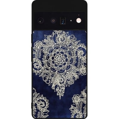 Coque Google Pixel 6 Pro - Silicone rigide noir Cream Flower Moroccan