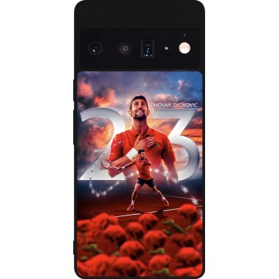 Coque Google Pixel 6 Pro - Silicone rigide noir Djokovic 23 Grand Slam