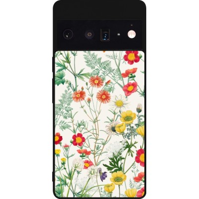 Coque Google Pixel 6 Pro - Silicone rigide noir Flora Botanical Wildlife