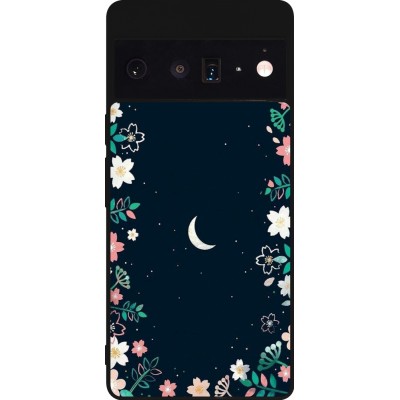 Coque Google Pixel 6 Pro - Silicone rigide noir Flowers space